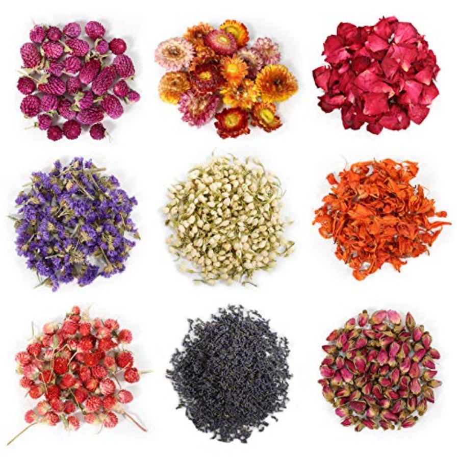 Dried Herbs - 9 sachets de fleurs séchées, kit
