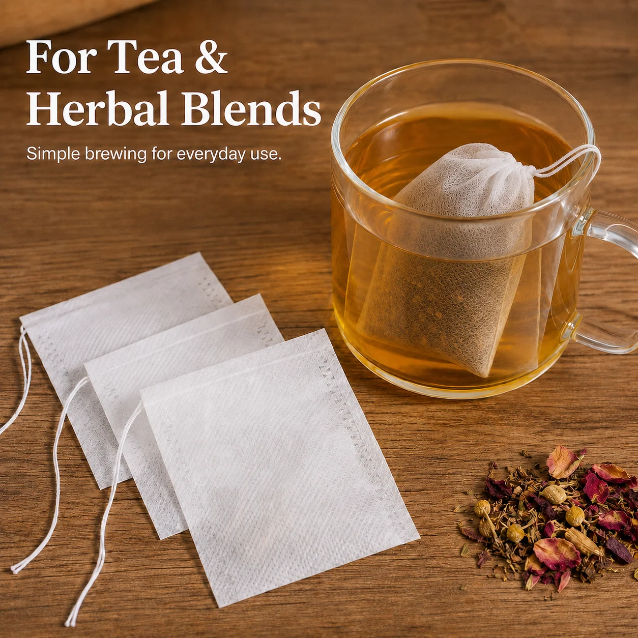 Herbal Tea - 100 Sachets Filtrants à Cordon Jetables