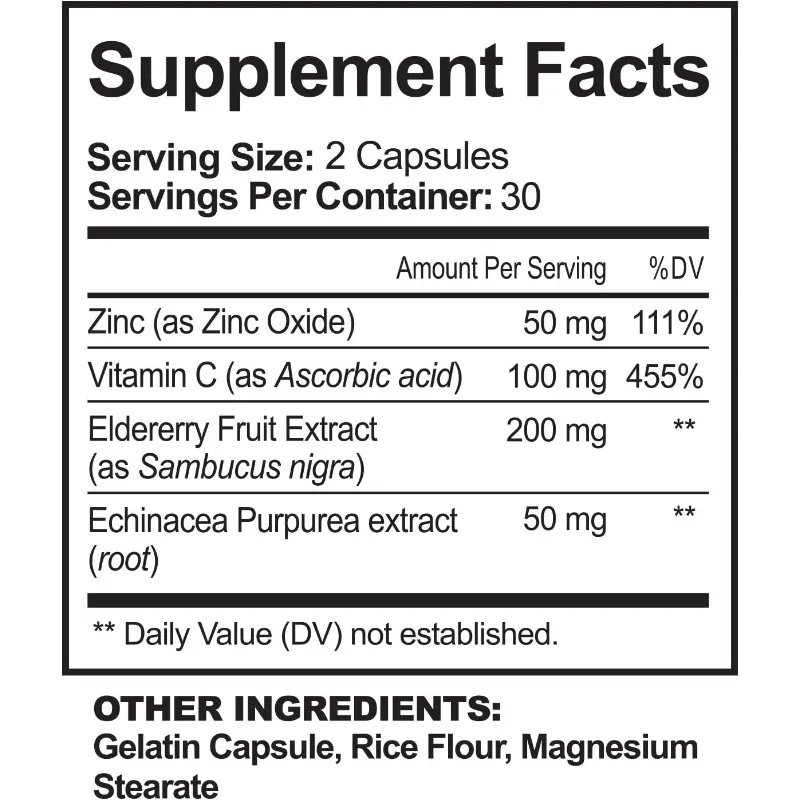 Capsules de zinc 50 mg - Conte - Echinacea avis et prix